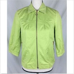 Kasper Jacket Womens Size Small 3/4 Sleeve Full Zip Cotton Stretch